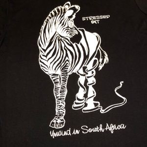 UnWind in South Africa Zebra Themed T Tee Shirt S